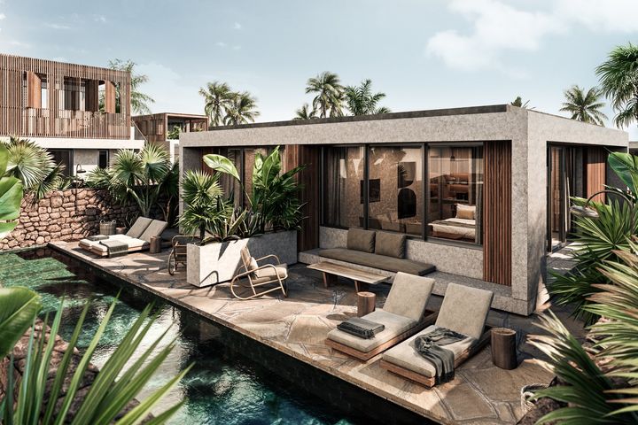 Casa Cook Chania har et moderne, trendy og stilrent design, som nærmest smelter sammen med de grønne omgivelser.