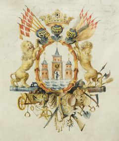 Byvåbenet fra 1661 blev givet til byen af Frederik 3. som tak for københavnernes forsvar under Stormen på København i 1659. Det er udført af hofmaler Michael von Haven og findes i Københavns Stadsarkiv.