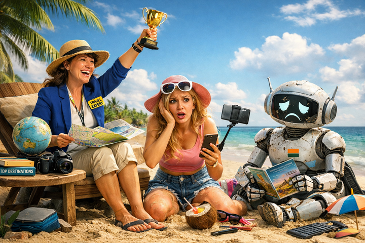 Dette billede er AI-genereret, men anbefalinger om ferie gives af vores medarbejdere!