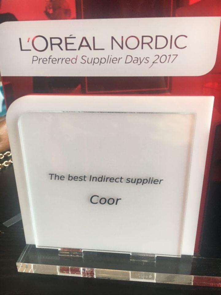 Coor har netop vundet L’Oréals nystiftede pris som ”Årets nordiske indirekte leverandør”