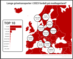 Udflagningen af jobs og svineslagtninger fra Danmark skaber også betydelige udfordringer for dyrevelfærden. Flere end 12 millioner af de danske svin, der i 2023 blev eksporteret, måtte udholde en transporttid på mere end otte timers varighed, svarende til fire ud af fem svin, og det finder Foreningen til Dyrenes Beskyttelse uacceptabelt. Grafik: Dyrenes Beskyttelse.