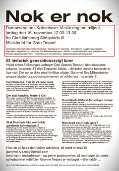 Helsidesannonce fra Politiken 14. november 2024.