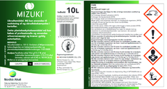 Mizuki markedsføres af Nordisk Alkali, der oprindeligt var et aktivt dansk firma i sidste halvdel af forrige århundrede. I dag er Nordisk Alkali et svensk firma med hovedkontor i Malmø, men med en dansk filial ligesom der er kontaktnet til både Norge og Finland. Sprøjtegiften Mizuki fremstilles af Nichino, som ejes af japanske Nihon Nohyaku Co., Ltd., der har hovedkontor i Tokyo. Nihon er grundlagt i 1928, som Japans første og ældste agrokemiske producent. Kilde: Wikipedia, m.fl-