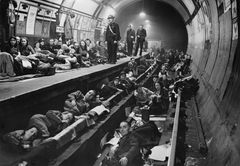 The Home Front in Britain during the Second World War The scene at Aldwych tube station 1940. Seventy nine tube stations were used as air raid shelters by Londoners, but they were not proof against a direct hit.