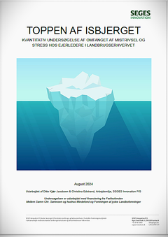 Undersøgelsen bærer den dystre titel ”Toppen af isbjerget”, et ordvalg der virker uforståeligt i forhold til de mange glade landmænd. Åbenlyst manipulerende bliver titlen i forhold til undersøgelsens emne, der afsløres i undertitlen: OMFANGET AF MISTRIVSEL OG STRESS HOS EJERLEDERE I LANDBRUGSERHVERVET.