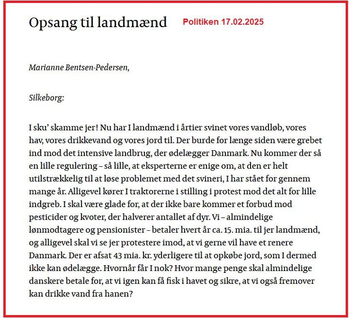 Sådan lyder den harmdirrende kritik ude i mediernes læserbrevsspalter...