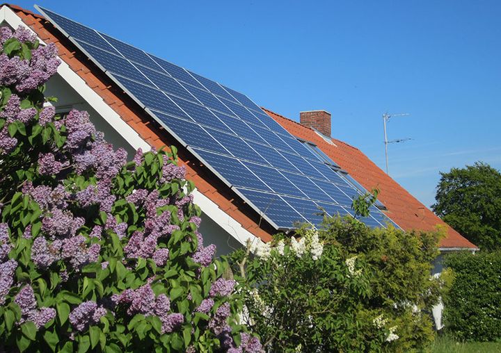 Hus med solceller