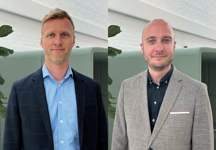 Lars Trier Husted (tv) og Martin Bak (th) er blevet ansat i Evida som henholdsvis Chief Information Officer og Kommunikations- og Sekretariatschef.