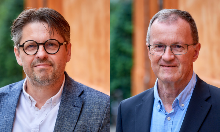 Allan Kortnum, forperson for Danske Erhvervsskoler og -Gymnasier - Lederne. Bo Sejer Frandsen, bestyrelsesleder for Danske Erhvervsskoler og -Gymnasier - Bestyrelsen.