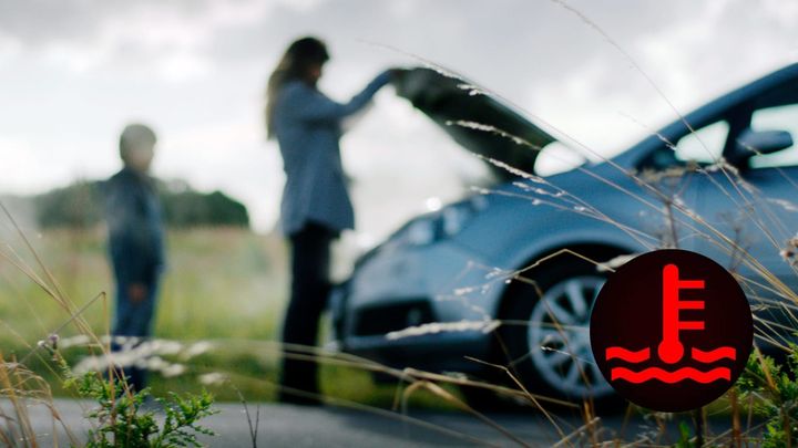 Bilens motor kan blive overophedet, hvis der mangler kølervæske.