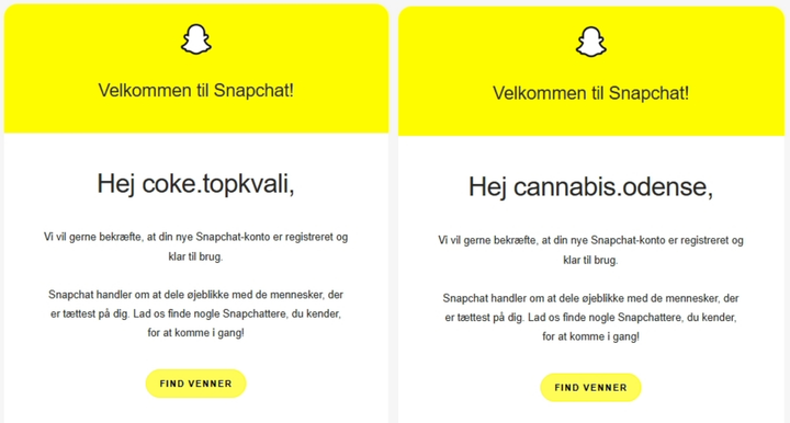 Alt%20tekst%3A%20To%20sk%E6rmbilleder%20af%20Snapchat-profiler%20med%20navne%20%27coke.topkvali%27%20og%20%27cannabis.odense%27%2C%20der%20viser%2C%20hvor%20let%20det%20er%20at%20oprette%20narkoprofiler%20p%E5%20platformen.%20Teksten%20p%E5%20sk%E6rmbilledet%20er%20en%20velkomstbesked%20fra%20Snapchat.