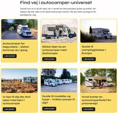 Skærmbillede fra GoCamper-platformen