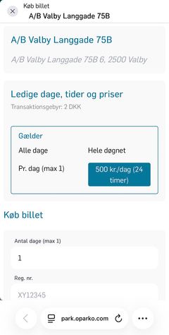 Skærmbillede af p-app