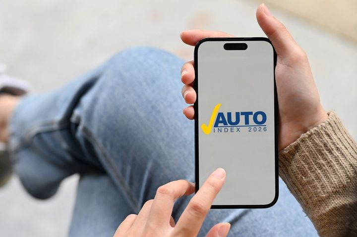 Autoindex 2026-logo vist på mobilskærm
