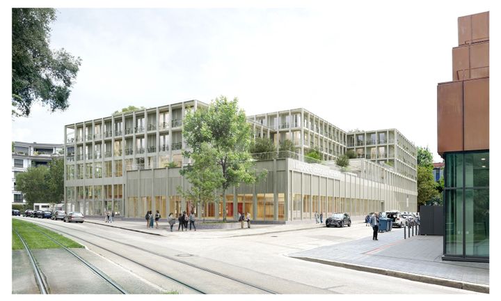Luitpold Gymnasion. Hovedbygningen set fra parksiden