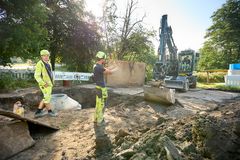 Der udføres anlægsarbejde i forbindelse med etablering af det nye boligområde Sankt Hans i Roskilde