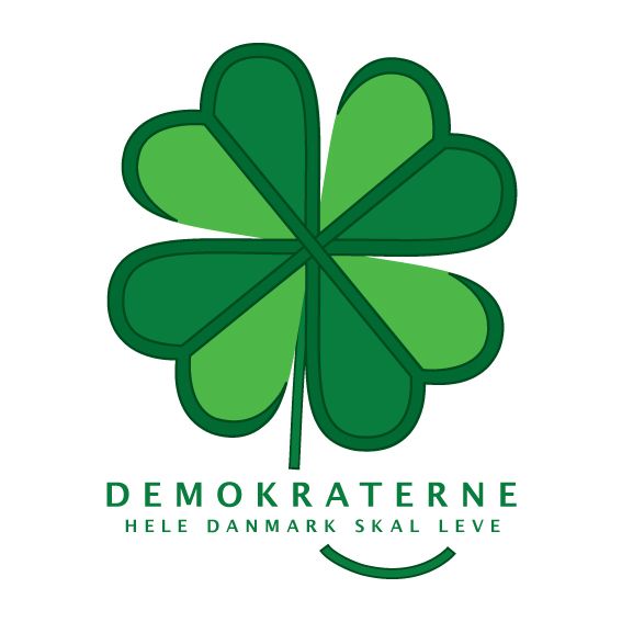 Det nye parti "Demokraterne - hele Danmark skal leve" har et firkløver som logo. Det skyldes både, at Demokraterne er inspireret af det norske Senterparti og de fire mærkesager for Demokraterne: 1) Mere demokrati bl.a. et opgør med mørklægningsloven og flere folkeafstemninger 2) Hele Danmark skal leve bl.a. skal der være en høj grad af velfærd i hele landet 3) Grøn omstilling med folkelig inddragelse og 4) Et tættere nordisk samarbejde til gavn for Norden og verden.