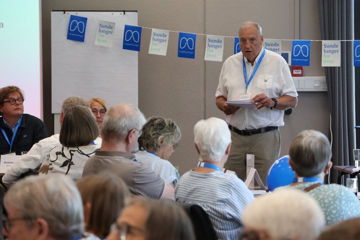 Nu forhenværende fomand for Lungeforeningen, Torben Mogensen, med sin sidstre årsberetning fra foreningens betyrelse.
