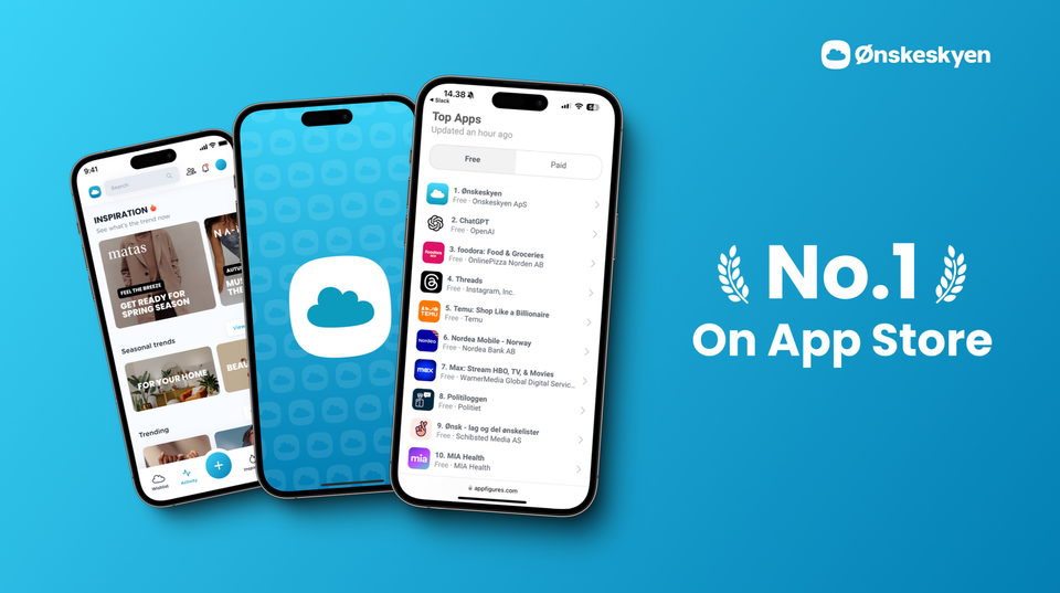Mer populær enn ChatGPT: Ønskeskyen bryter inn som nr. 1 på App Store i Norge | Ønskeskyen Norge