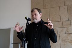 Komponisten Bent Sørensen holder takketale ved modtagelsen af Hammerich-Prisen. Foto: Victoria Mørck Madsen