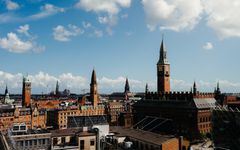 Udsigten over København fra restauranten på 9. og 10. etage i Axel Towers