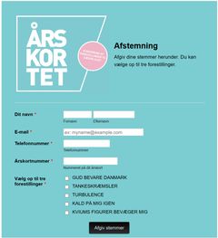 Billede af afstemningsformlen til årskortholderne