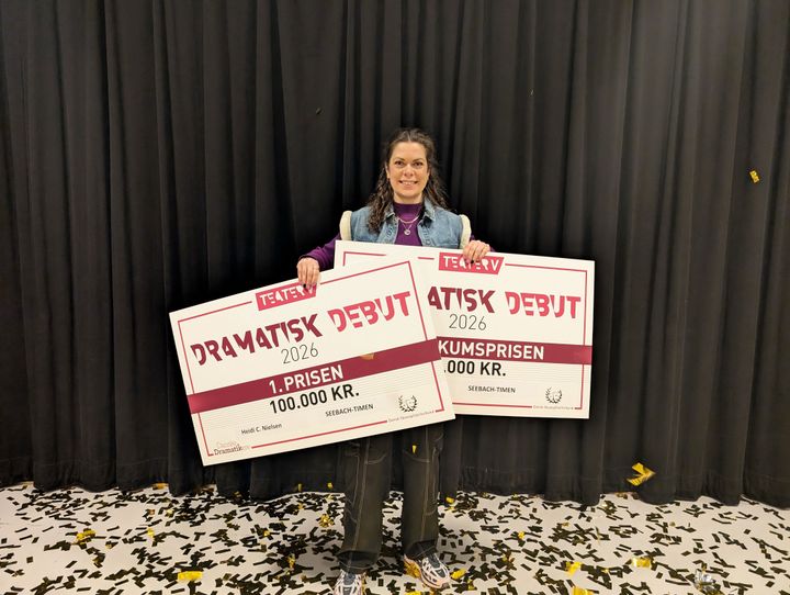 37-årige Heidi C. Nielsen vandt finalen i Dramatisk Debut og får dermed 100.000 kroner og kan se frem til en professionel debut hos Teater V.