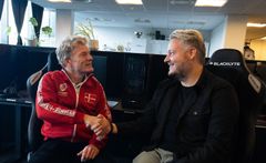 Jørgen HK Jepsen fra Esport Danmark (TV) og Morten Høj Jensen fra Legendary Gaming Group (TH) oppe i Legendary Arena