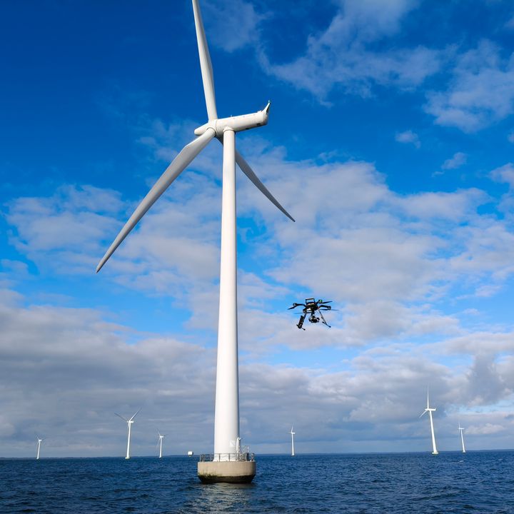 Photo from offshore demonstration at Rødsand 2 Offshore Wind Farm