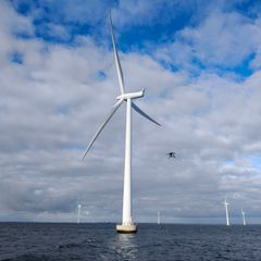 Photo from offshore demonstration at Rødsand 2 Offshore Wind Farm