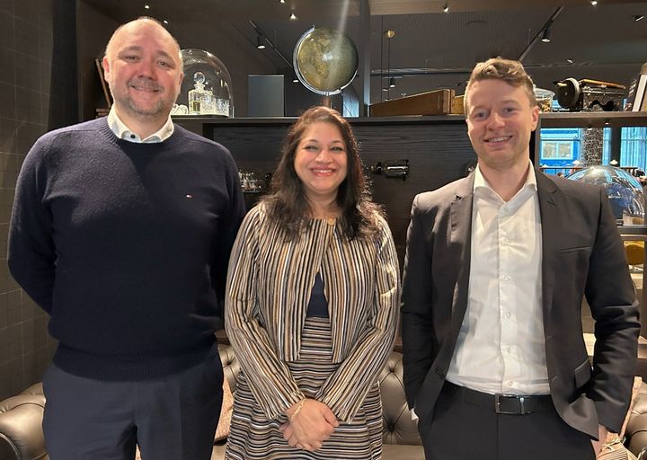 From left: Morten Carl Madsen, Managing Director at 1Point Pharma, Parminder Kaur, Director and CEO at AshCure Pharma and David Damkjær, Business Development Manager at 1Point Pharma.