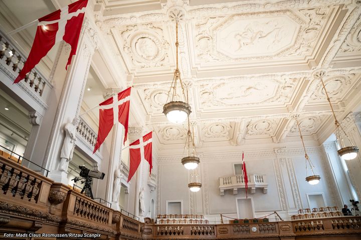 Salen inden Folketingets åbning på Christiansborg i København, tirsdag den 3. oktober 2023.