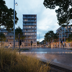 Visualisering af stationspladsen i det Fremtidens Brøndby Strand