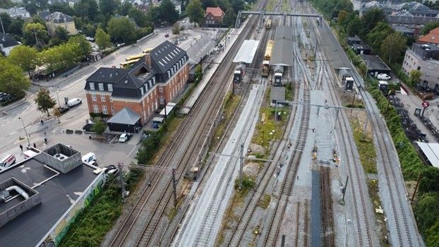 Hellerup Station set oppefra