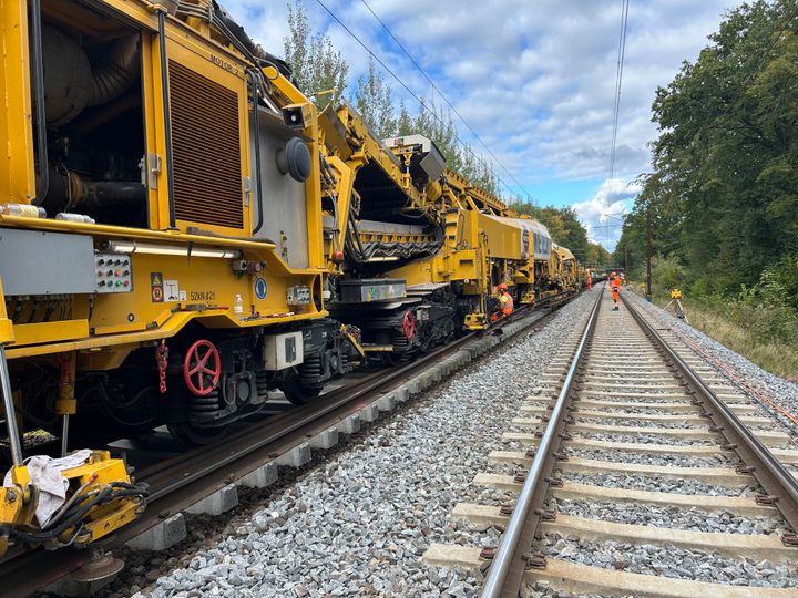 Fornyelse af Roskilde-Ringsted i oktober 2025.