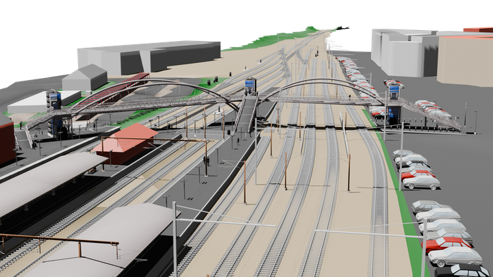 Visualisering af Hillerød Station, som den kommer til at se ud