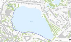 Kort med Kærlighedsstien markeret