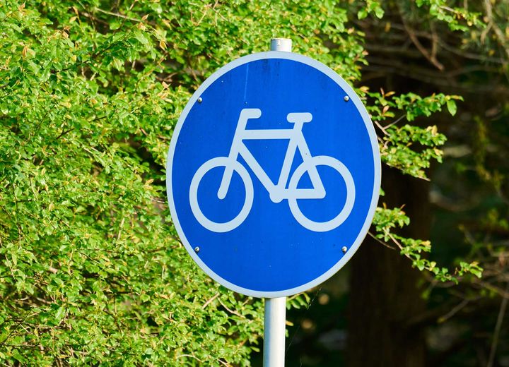 Skilt cykelsti