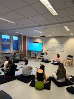 Workshoppen om mental sundhed med fokus på compassion, egenomsorg og sprog for følelser. Den blev afholdt hos Center for Mental Sundhed, som stod for compassion-meditation og øvelserne.