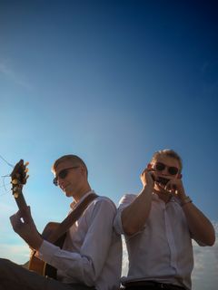 Jazzduoen Mathias Heise/Pelle von Bülow giver koncert med vokalensemblet UngKlang i Den Sorte Diamant.