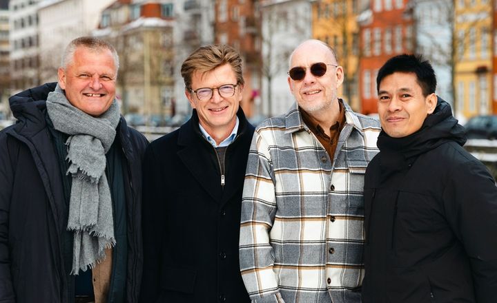 The founders of the Danish AI company Peoples Doctor Aps, which helps doctors and clinicians write medical records faster and more accurately - from left Lars Munch Johansen, Carl J. Brandt, Lars Kensmark and Anders Hasle.