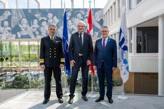 Vice Admiral Frank Trojahn, Danish Military Rep. to NATO & EU, Michael Holm and General Manager, NCI Agency Ludwig Decamps