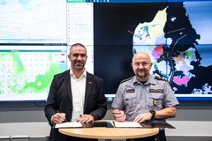 Systematics CEO Nikolaj Bramsen og Beredskabsstyrelsens direktør Kenneth Pedersen.