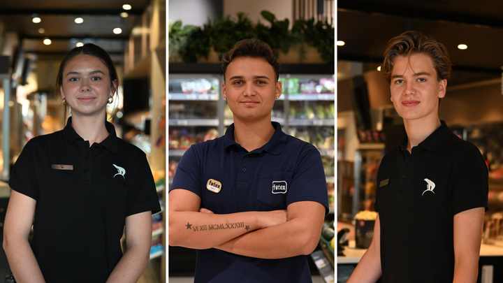 Kampagnebillede af tre unge fritidsjobbere i Randers Kommune. Igennem indsatsen er der i udført oplæg for over 200 udskolingselever og individuelle samtaler med 65 unge interesserede i september måned. Foto: Randers Kommune