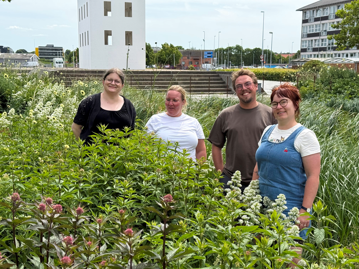 Pernille Thoustrup Jensen, Mai Kordelin Paulsen Jacob Meyer Hald og Ida Homilius er Randers Biblioteks repræsentanter i projektet ’Natur på nye måder’.