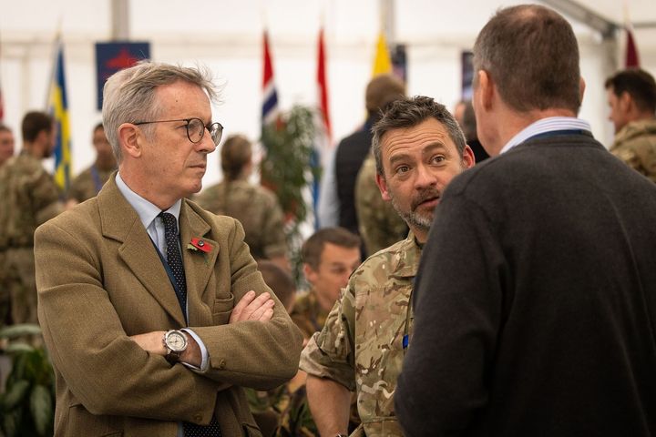 Systematic UK's Vice President James Hamilton (left) discusses the JEF exercise on the Distinguished Visitors Day (Credit: Crown Copyright)