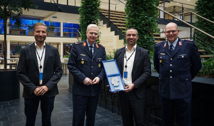Vice Chief of the German Air Force Lieutenant General Kohlhaus and Colonel GS Krause with Systematic CEO Nikolaj Bramsen and Sven Trusch, Managing Director of Systematic’s German subsidiary