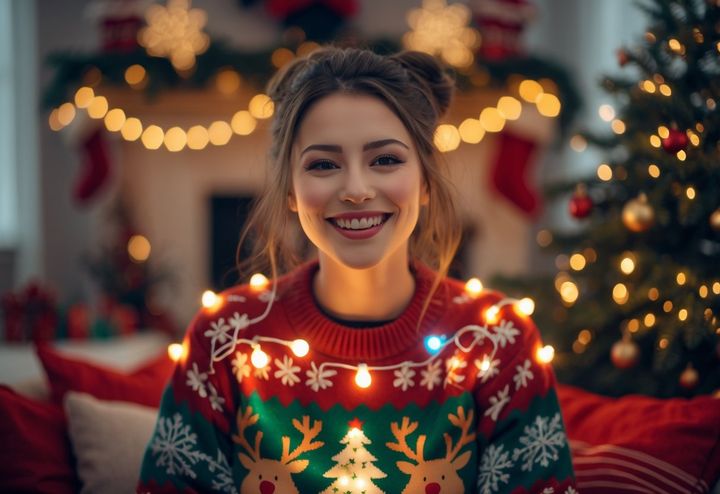 Julesweater med LED-lys