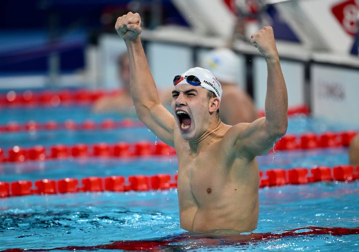 Alexander Hillhouse efter sin sejr, der førte til en guldmedalje ved PL i Paris 2024.