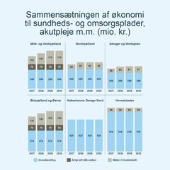 Grafikken viser, hvordan økonomien fordeles mellem sundhedsrådene